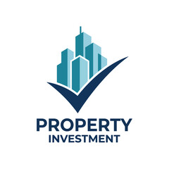 Obraz premium This image showcases a sleek logo design for a property investment company, incorporating urban skyline elements to convey growth, stability, and modern business strategies.