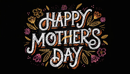 Obraz premium Rustic Doodle Mother’s Day Typography Style