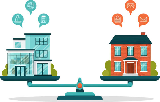Comparing property listing values of a modern apartment and a traditional house
