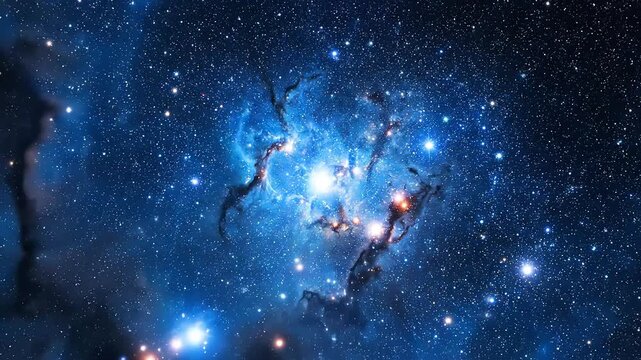 Cosmic nebula with stars and galaxies ideal for sleek commercial backgrounds and title sequences