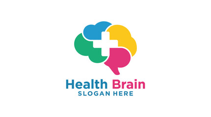 Obraz premium A vibrant logo representing Health Brain, featuring interconnected colored balloons forming a brain shape, symbolizing mental health and innovative solutions for wellness.