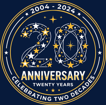 20th Anniversary Emblem Celebrating Twenty Years of Excellence 2004 to 2024.