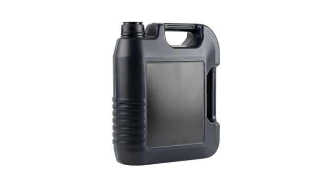 Black plastic jerrycan canister isolated on transparent background png