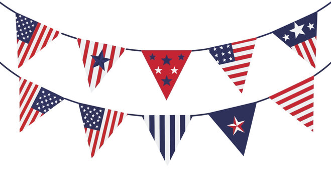 American Flag Bunting Garland Decoration for Patriotic Celebrations