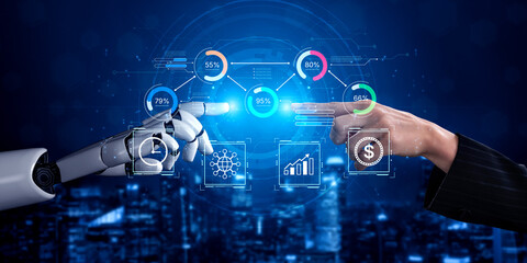 Fototapeta premium KPI performance dashboard with circular progress charts and analytics. KPI monitoring, reporting, KPI targets, KPI visualization for business management and optimization. Corpus