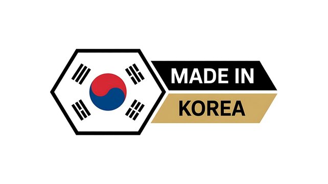 South Korea, Made in Korea, Korean flag, Taeguk symbol, national emblem
