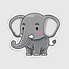 Fototapeta premium Cute Cartoon Elephant Sticker