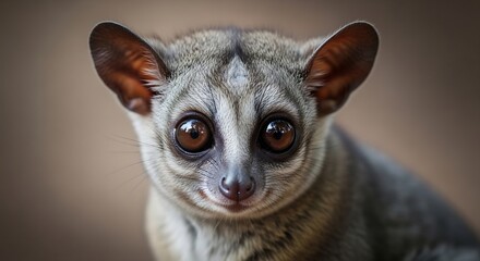 Fototapeta premium Cute lemur face close up portrait.