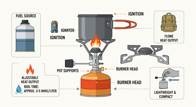 Portable camping gas stove burner.