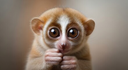 Fototapeta premium Cute slow loris with big eyes.