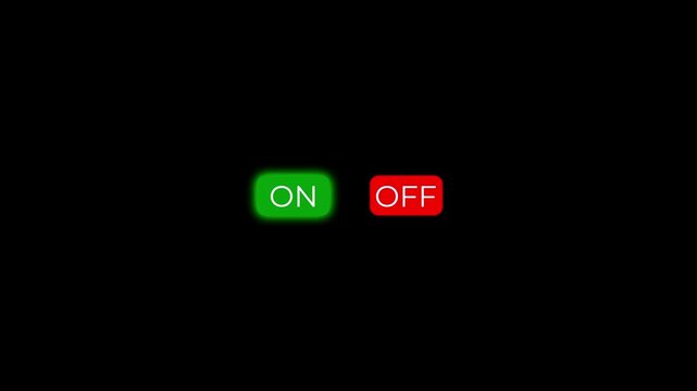 glowing on off toggle button animation loop ui switch highlight effect.