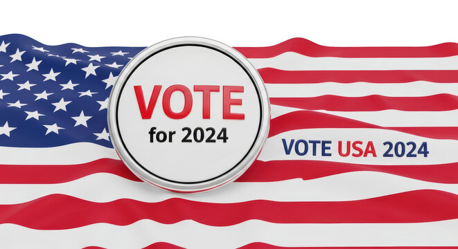 American Vote 2024 Election Button.