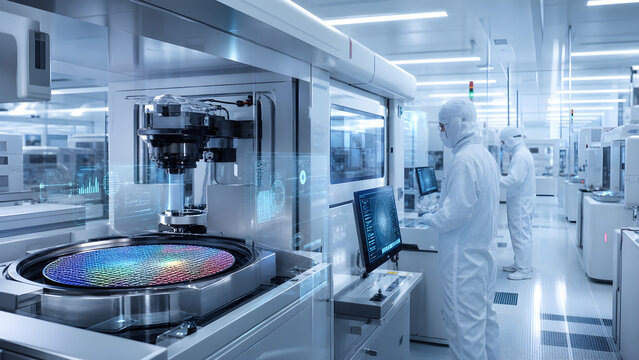 Semiconductor Fabrication Equipment &ndash; Automated Wafer Processing and Precision Monitoring in Advanced Cleanroom Facility