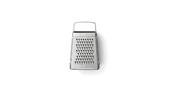 Stainless Steel Box Grater Kitchen Utensil Isolated.