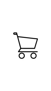 Minimalist Shopping Cart Line Icon, Modern Monoline E-commerce Basket Symbol, Clean Outline Vector UI Design