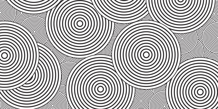 Abstract gold circle lines on dark background. Geometric stripe line art design.