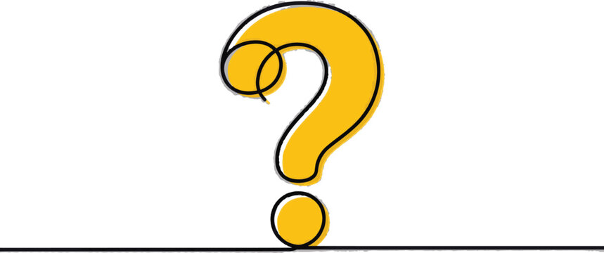 Yellow question mark icon, vector symbol, query sign, illustration element