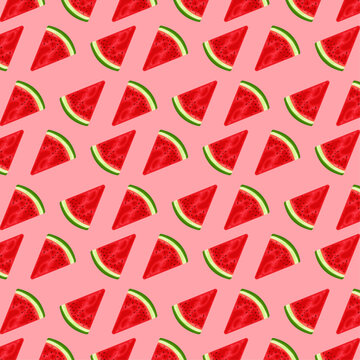 Seamless watermelon background illustration concept graphic style fruit food