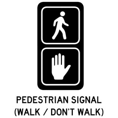 Fototapeta premium Pedestrian signal walk dont walk icon isolated on transparent background svg png 