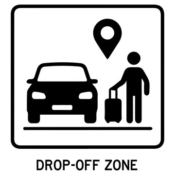 Drop off zone sign icon isolated on transparent background svg png
