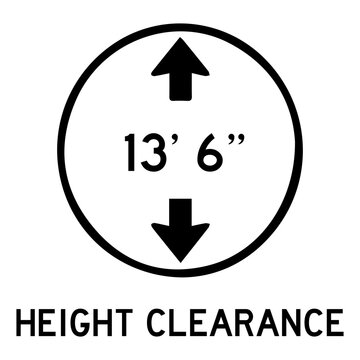 Height clearance sign icon isolated on transparent background svg png
