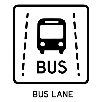 Bus lane sign icon isolated on transparent background svg png
