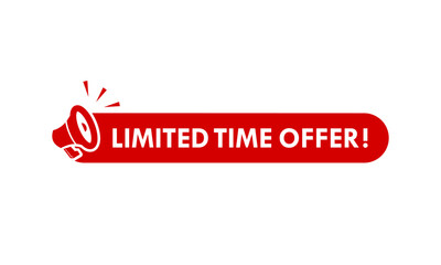 Obraz premium Red promotional banner featuring a megaphone icon with 