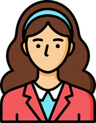 Obraz premium Businesswoman Avatar With Headband. Professional businesswoman avatar wearing a stylish blue headband.