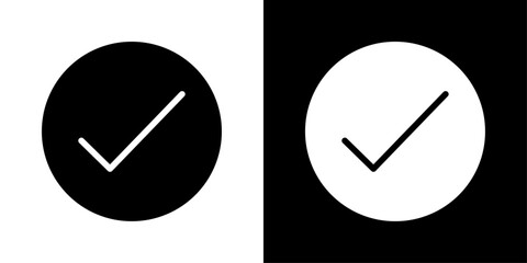 Checkmark icon in solid style representing approval, success, verification, completed task and confirmation status concept. © Muhammad