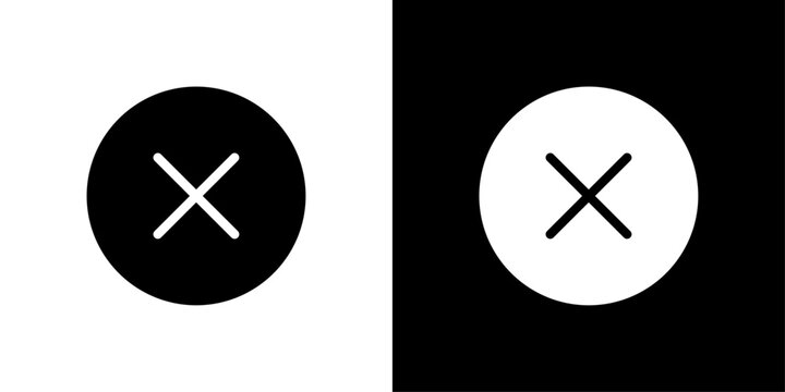 Close icon in solid style representing cancel action, exit button, remove option and user interface closing functionality.