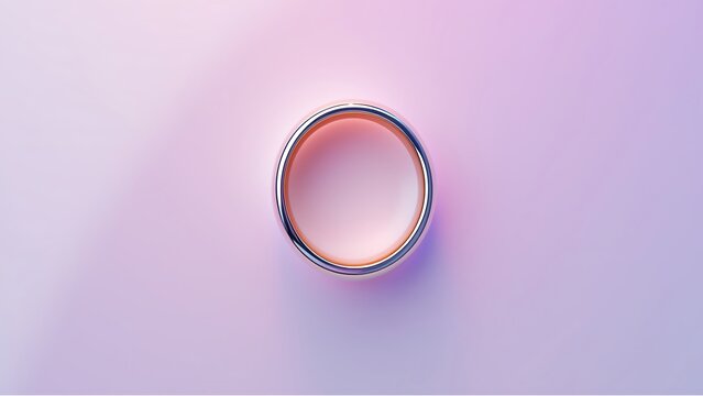 Silver ring on purple background, glowing pink interior