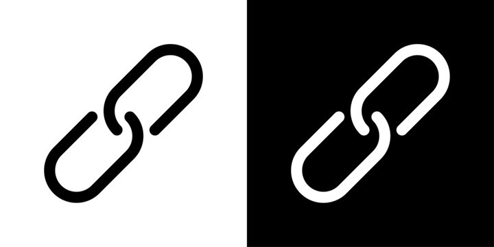 Link icon in solid style representing hyperlink, website connection, URL sharing, digital linking and online navigation concept.