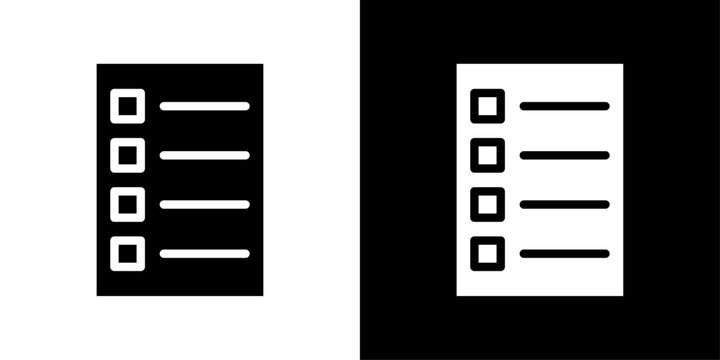 List view icon representing checklist, menu layout, task lists, and content organization for apps and interfaces.