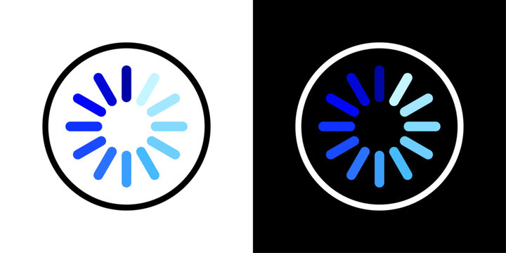 Loading icon in solid style representing progress indicator, buffering process, waiting state, system processing and digital loading animation.
