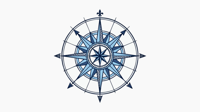 A detailed nautical compass, illustrated with precision and artistry, guiding the way. Showcasing the timeless elegance of navigation.
