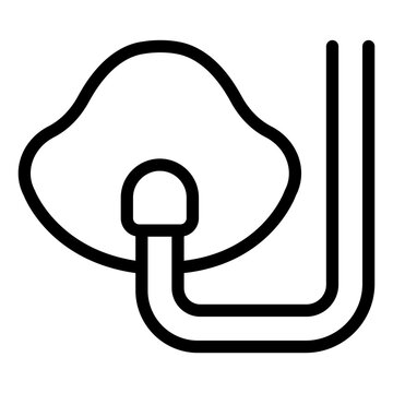 anesthesia mask outline icon. breathing mask with gas tube. inhalation anesthesia and airway management. surgery and medical