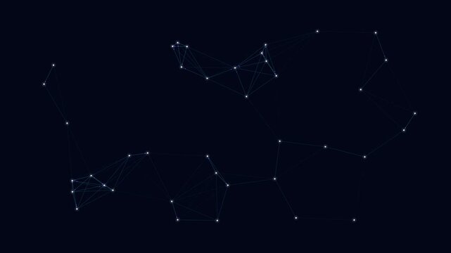Digital Network Animation of Moving Nodes and Connecting Lines