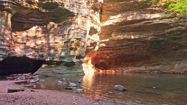 Cascade Falls in Lower Dells Canyon at Matthiessen State Park Illinois