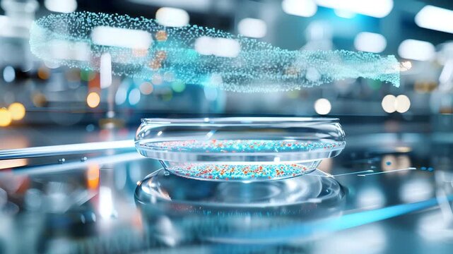 AI Technology Processing Data in Futuristic Scientific Lab