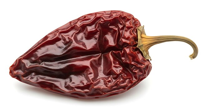 Dried red chili pepper isolated white.