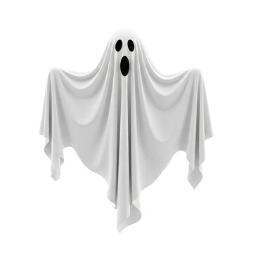 White ghost with... isolated on a transparent background