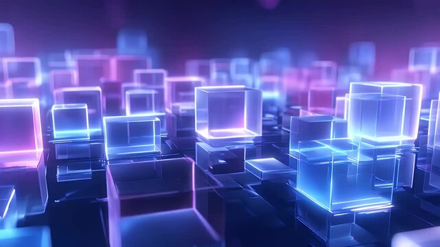 Abstract futuristic travel background with glowing neon purple and golden yellow light streaks moving fast in tunnel or hyper space warp dimension representing high speed digital data flow concept.