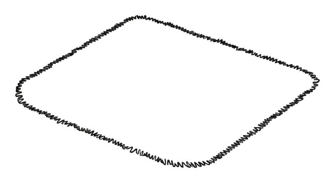 Fluffy shag rug minimalist line art vector icon. Generative AI