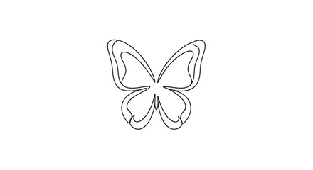 Simple line drawing of a butterfly. © Klip