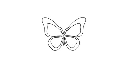 Simple line drawing of a butterfly. © Klip