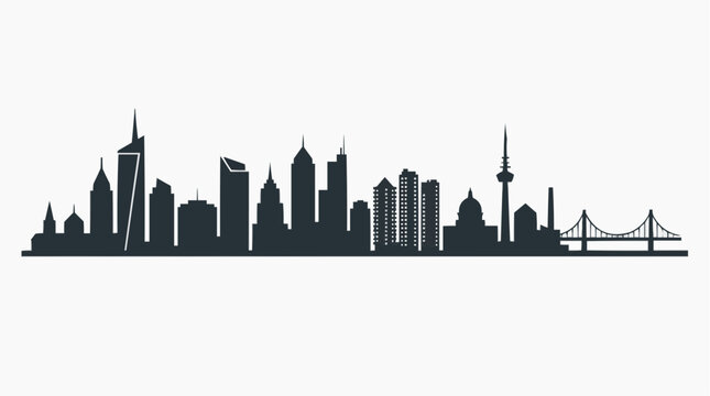 A sleek, contemporary city skyline silhouettes against the day, conveying urban sophistication and architectural diversity. The cityscape's unique buildings tell the tale of an area's progress.