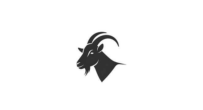 Black silhouette goat head profile.