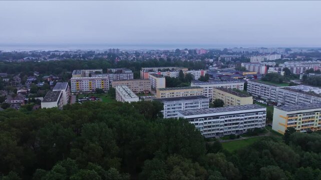 Establishing left reveal, Soviet blocks transitioning toward renewal, Liepaja