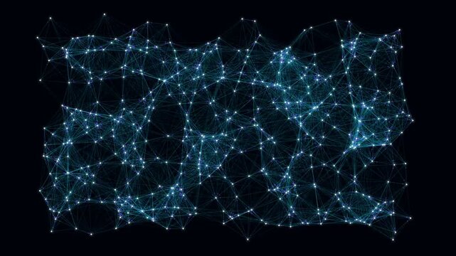 Pulsating Digital Neural Network Connection Flow Background