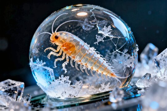Vertical Macro of a Microscopic Prehistoric Bdelloid Rotifer Awakening After 24000 Years Frozen in Siberian Permafrost
